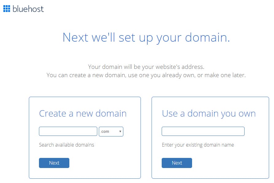 enter domain name